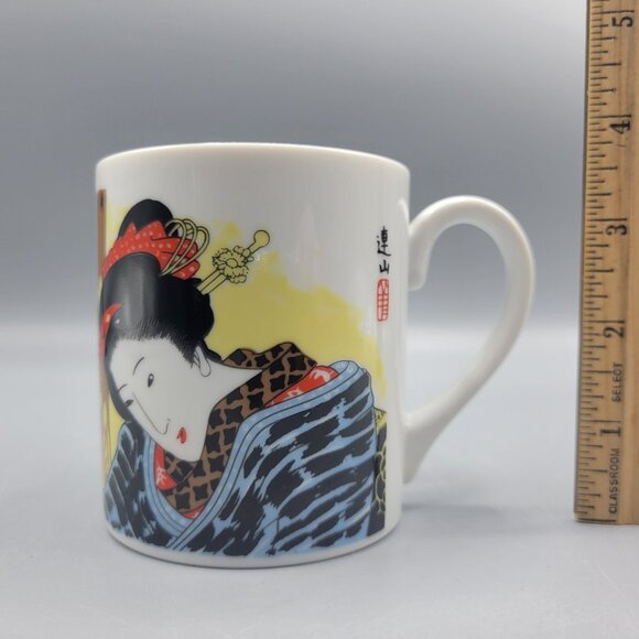 Japanese Ceramic Coffee Mug With Geisha Artwork Made In Japan - Picture 10 of 10